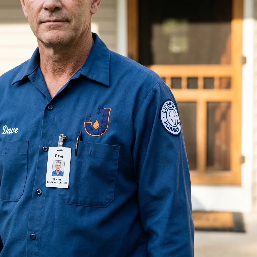 Licensed plumber showing ID badge in Philippi, WV